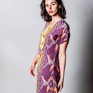 Long kaftan dress for woman | Maxi galabia dress | Boho long dress for woman with short sleeves | Loose Plus size |  Hippie, Festival