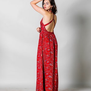 Long Boho maxi dress for woman Open back dress image 10