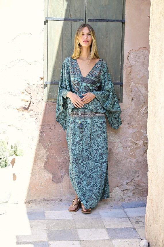 beige smock dress Snap in Teal and Floral XL / Multi Size:IT 46 treated and tumble smarttag_length_filter:Maxi Cassidy: Senior Portrait -