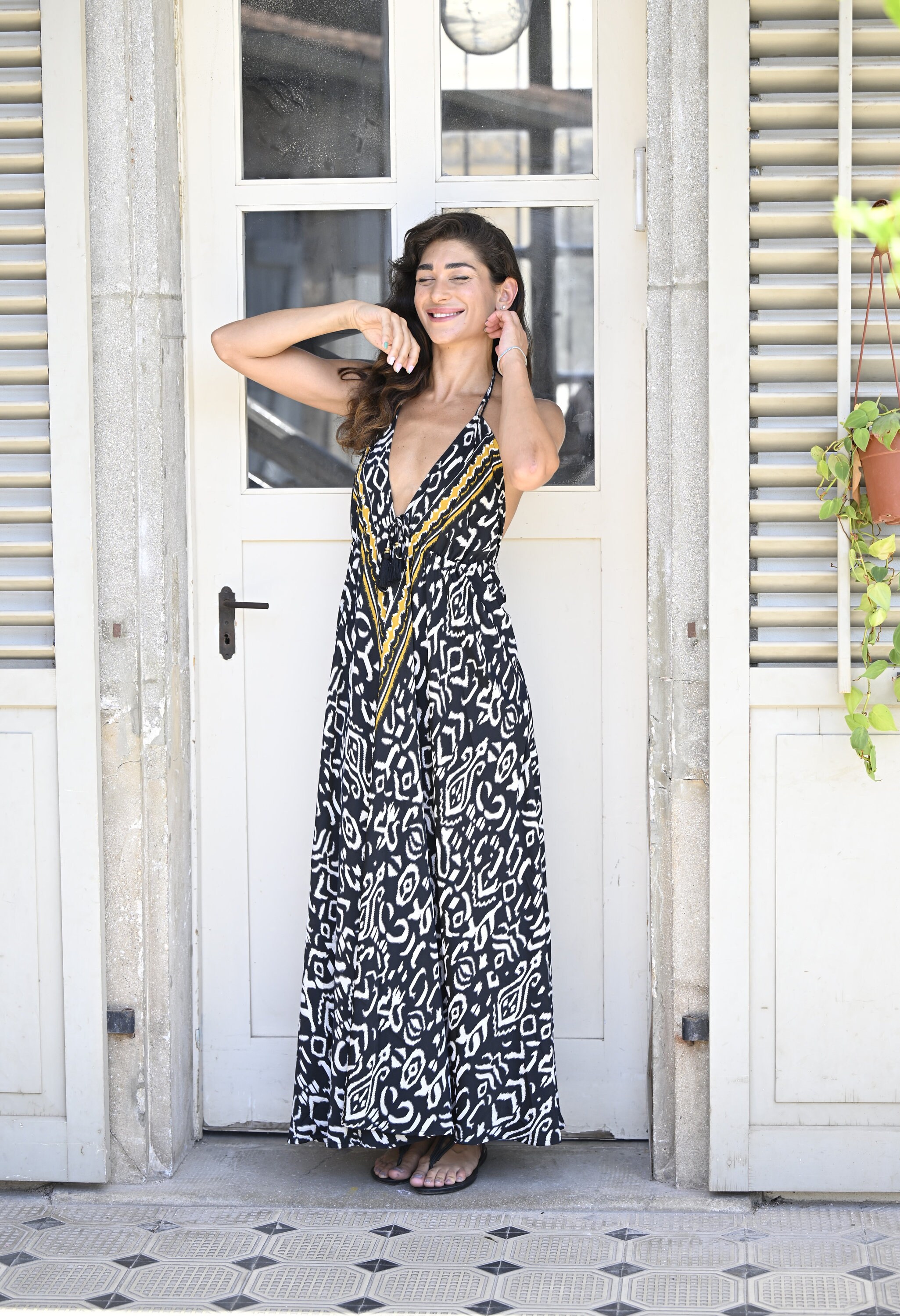 bohemian black maxi dress Off-Shoulder Cotton Maxi Dress - Bohemian Tiered Festival Gown