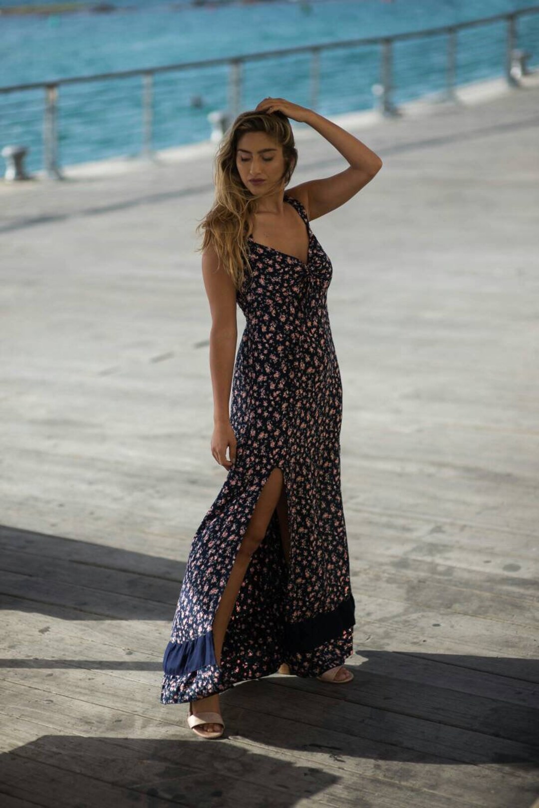 2 piece floral maxi dress Floral Corset Two Piece Maxi Dress