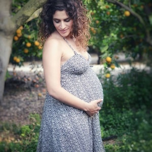 Boho Open Back Maxi Dress | Maternity Long Dress | Backless Maternity Dress for Photo Shoot | Sleeveless Summer Dress | Flowy Dress
