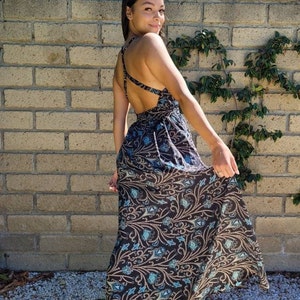 Long Boho maxi dress for woman | Open back dress