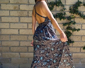 Long Boho maxi dress for woman | Open back dress