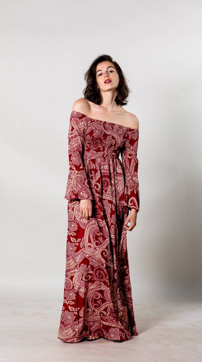 off the shoulder flowy maternity dress A-line Off-the-shoulder Chiffon Maternity Baby Shower Dress