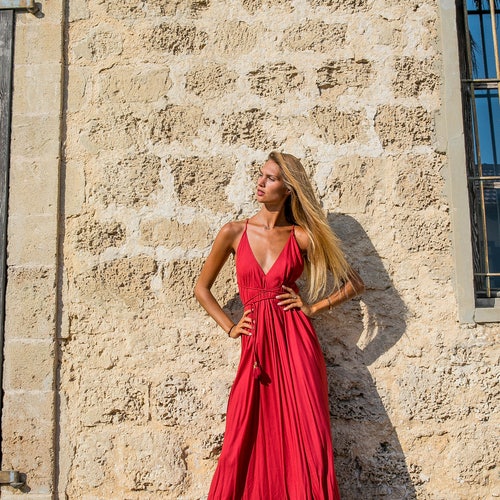 backless maxi dress boho