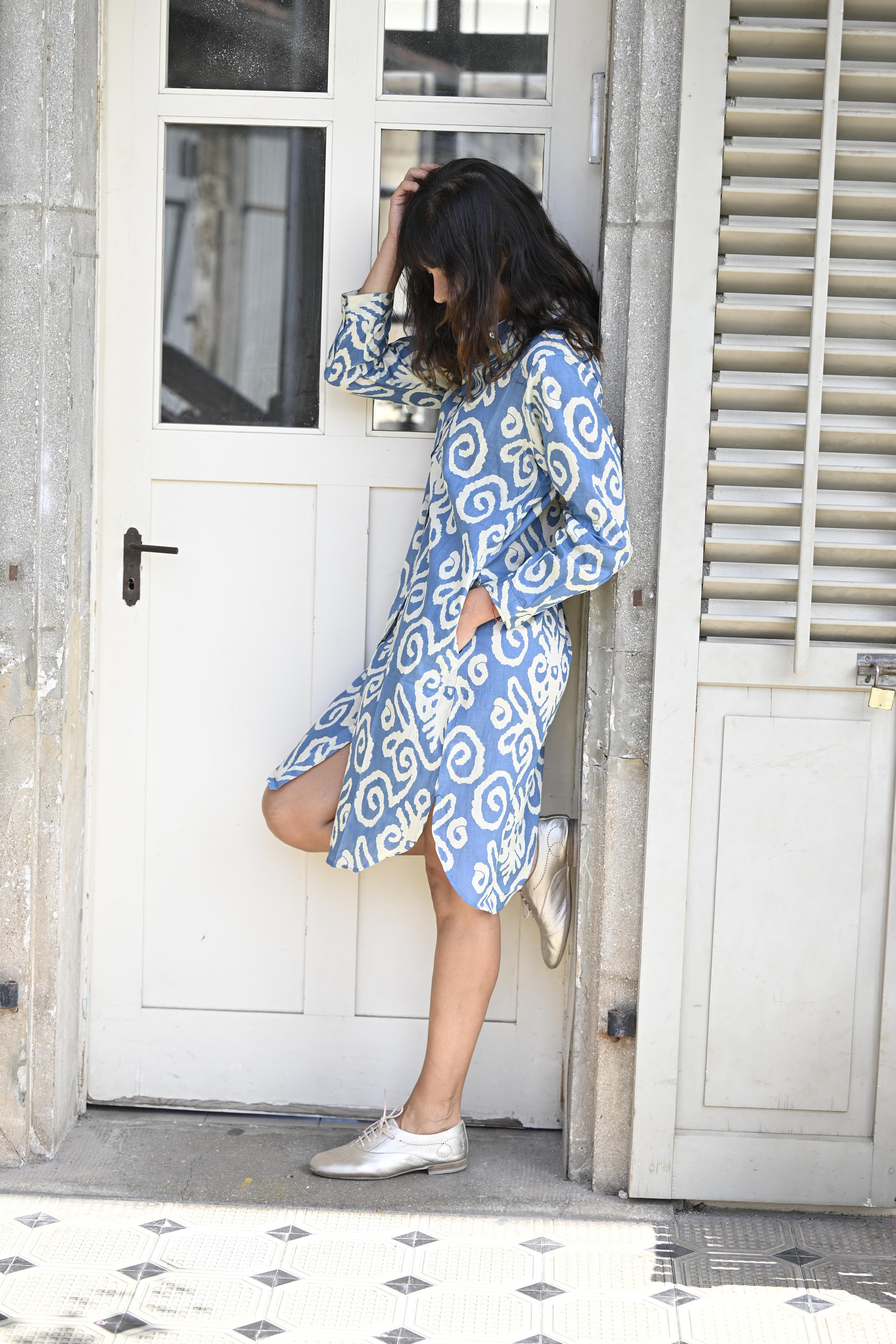midi dress one sleeve Midi One Sleeve DRESS ASYMMETRIC blue – MONOSUIT