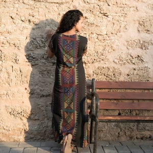 boho maxi dress, royal printed kaftan/ galabia/ sleeve long dress/ ethnic dress/ long summer dress for woman image 4