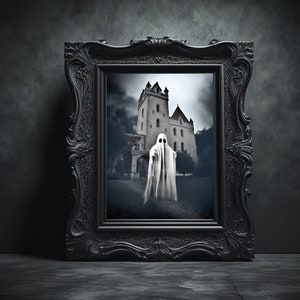 Vintage Ghost Poster, Ghost Wall Art, Ghost Print, Ghost Wall Decor, Spooky Print, Halloween Art, Creepy Wall Art, Weirdcore, Gothic Art