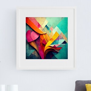 Jagged Curves Digital Print, Colorful Wall Art, Abstract Wall Decor, Home Decor, Printable Wall Art, Office Wall Art
