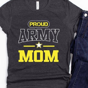 Proud Army Mom Shirt, Military Family, Custom Army Gift, US Army Soldier, Armed Forces - Sweatshirt, Hoodie, Tank Top, V-neck, Long sleeve
