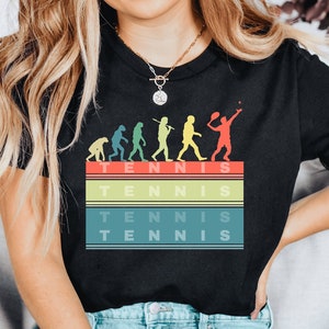 Tennis Evolution Shirt, Tennis Lover, Tennis Coach, Funny Tennis Player Gift - Sweatshirt, Hoodie, Tank Top, V-neck, Long sleeve, Kids, Baby