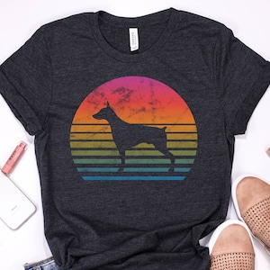 Retro Doberman Pinscher Shirt, Vintage Dog Lover Gift, Doberman Dad, Dog Mom - Sweatshirt, Hoodie, Tank Top, V-neck, Long sleeve, Kids