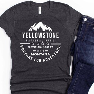 Yellowstone National Park Mountains Shirt | Tank Top | V-neck | Long sleeve | Sweatshirt | Hoodie, Kids, Wyoming Hiking and Camping Gift