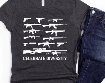 Celebrate Diversity Pistols Guns Arms 2nd Ammendment Hoodie Pullover 