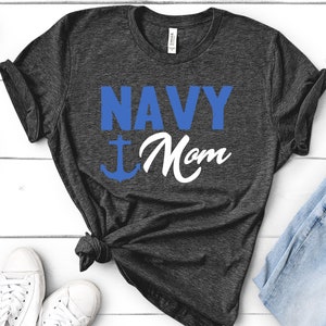 Navy Mom Shirt, Proud US Navy Family, Military Family, Custom US Navy Family Gift - Sweatshirt, Hoodie, Tank Top, V-neck, Long Sleeve