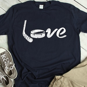 Love Hockey Shirt, Hockey Player, Hockey Coach, Ice Hockey, Hockey Team Gift - Sweatshirt, Hoodie, Tank Top, V-neck, Long sleeve, Kids, Baby