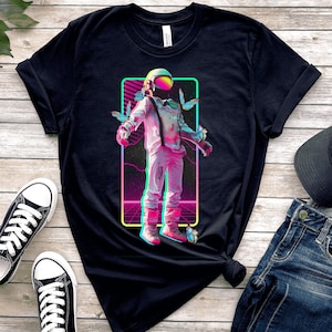Astronaut & Butterflies Shirt, Tank Top, V-neck, Long sleeve, Sweatshirt, Hoodie, Vaporwave Clothing, Streetwear, Aesthetic, Vintage Retro
