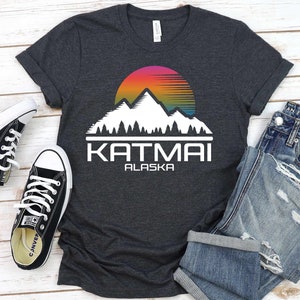Retro Katmai National Park Shirt | Tank Top | V-neck | Long sleeve | Sweatshirt | Hoodie | Crop Top | Alaska Camping & Hiking Gifts