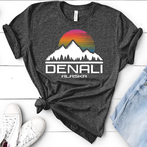 Denali National Park Sunset Shirt | Tank Top | V-neck | Long sleeve | Sweatshirt | Hoodie, Kids, Alaska Camping & Hiking Gifts, Alaskan