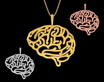 Brain Charm Pendant for Necklace or Bracelet, Brain Jewelry, Brain Bracelet Charm, Brain Surgery, Neurologist Gift - Gold, Silver, Platinum