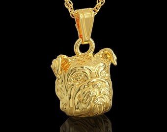 Solid 14K Gold English Bulldog Pendant, Dog Jewelry Gift, Canine Charm for Necklace, Bulldog Owner, Bulldog Lover, Bulldog Mama/Mom/Dad