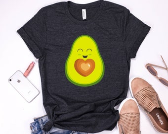 Happy Avocado Shirt, Vegetarian, Pregnancy Reveal, Cute Avocado Lover Gift - Sweatshirt, Hoodie, Tank Top, V-neck, Long sleeve, Kids, Baby