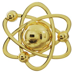 Solid 14K Gold Atom Charm Pendant for Necklace | Science Jewelry Gift for Chemist, Physicist, Engineer, STEM Teacher - .925 Silver available