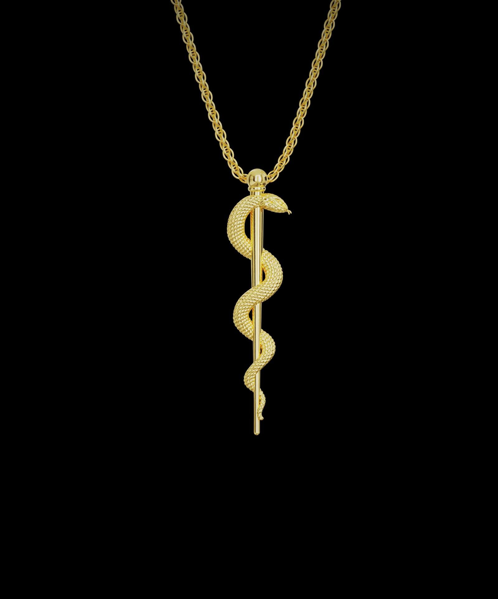Rod of asclepius necklace - Etsy 日本