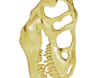 Solid 14K Gold Trex Skull Charm | Dinosaur Lover Pendant for Necklace | Paleontologist  Jewelry | Fossil Hunting Gift- .925 Silver available