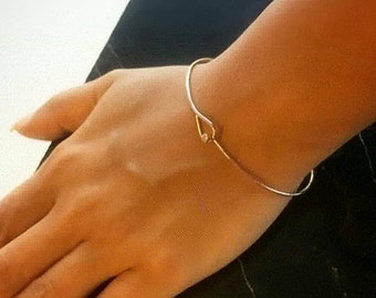 Minimalist Diamond Bangle: Custom Solid Gold Wire Bracelet