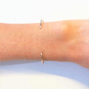 Diamond Cuff Bangle, Thin Gold Bangle Bracelet, Minimalist Rose Gold Bangle, Gold Diamond Bracelet, Layering Bangle For Women, Cuff Bracelet
