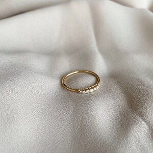 14k Gold Diamond Wedding Band: Half Eternity Stacking Ring - Etsy