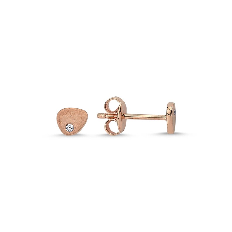 Silver Earring Minimalist Earring Rose Gold Earring Mini Tear Earring Fashion Earring Stud Earring Tiny Diamond Earring