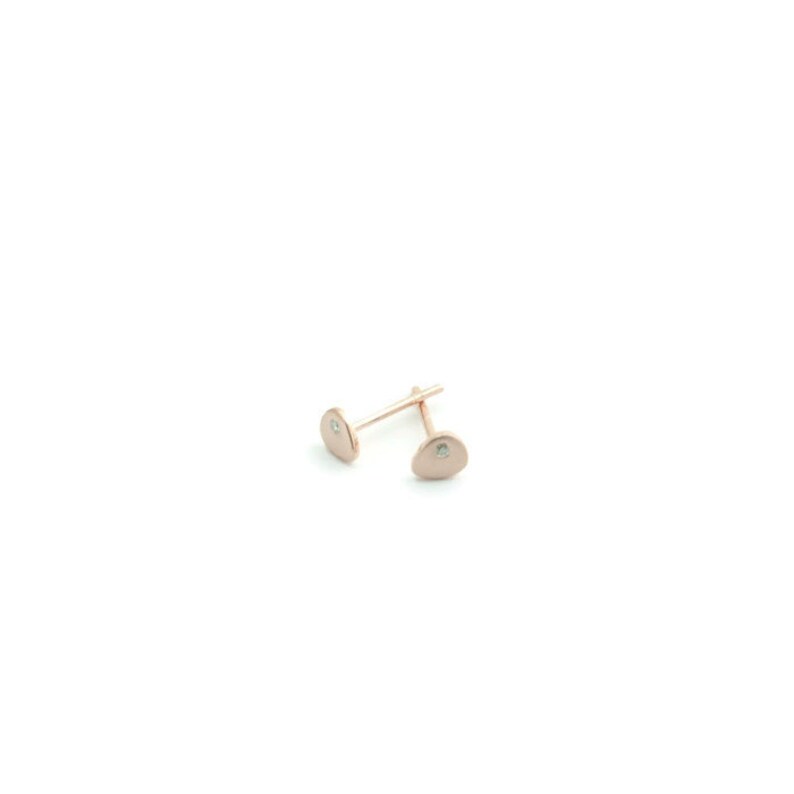 Silver Earring Minimalist Earring Rose Gold Earring Mini Tear Earring Fashion Earring Stud Earring Tiny Diamond Earring