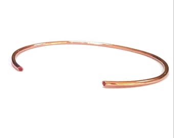 Solid Gold Ruby Open Cuff Bangle: 14K Gold Stackable Bracelet