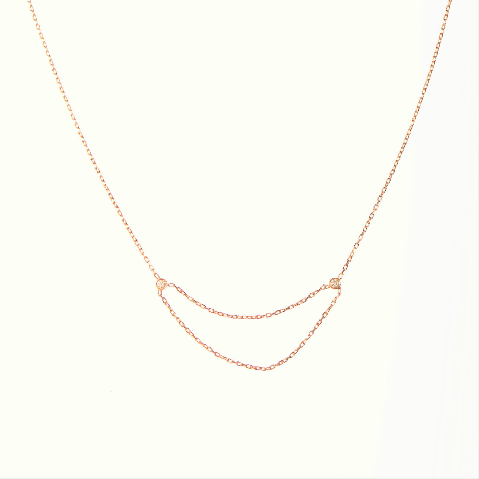 Diamond Necklace Chain Necklace Minimalist Necklace Gold | Etsy