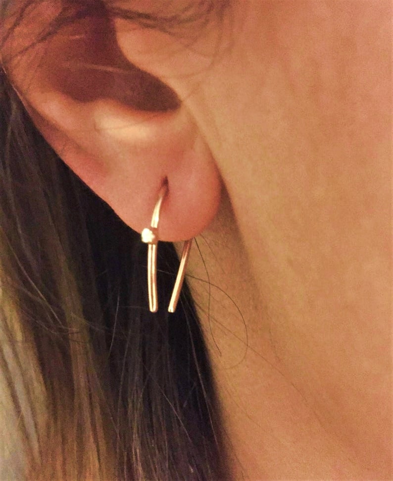 diamond hoop earring