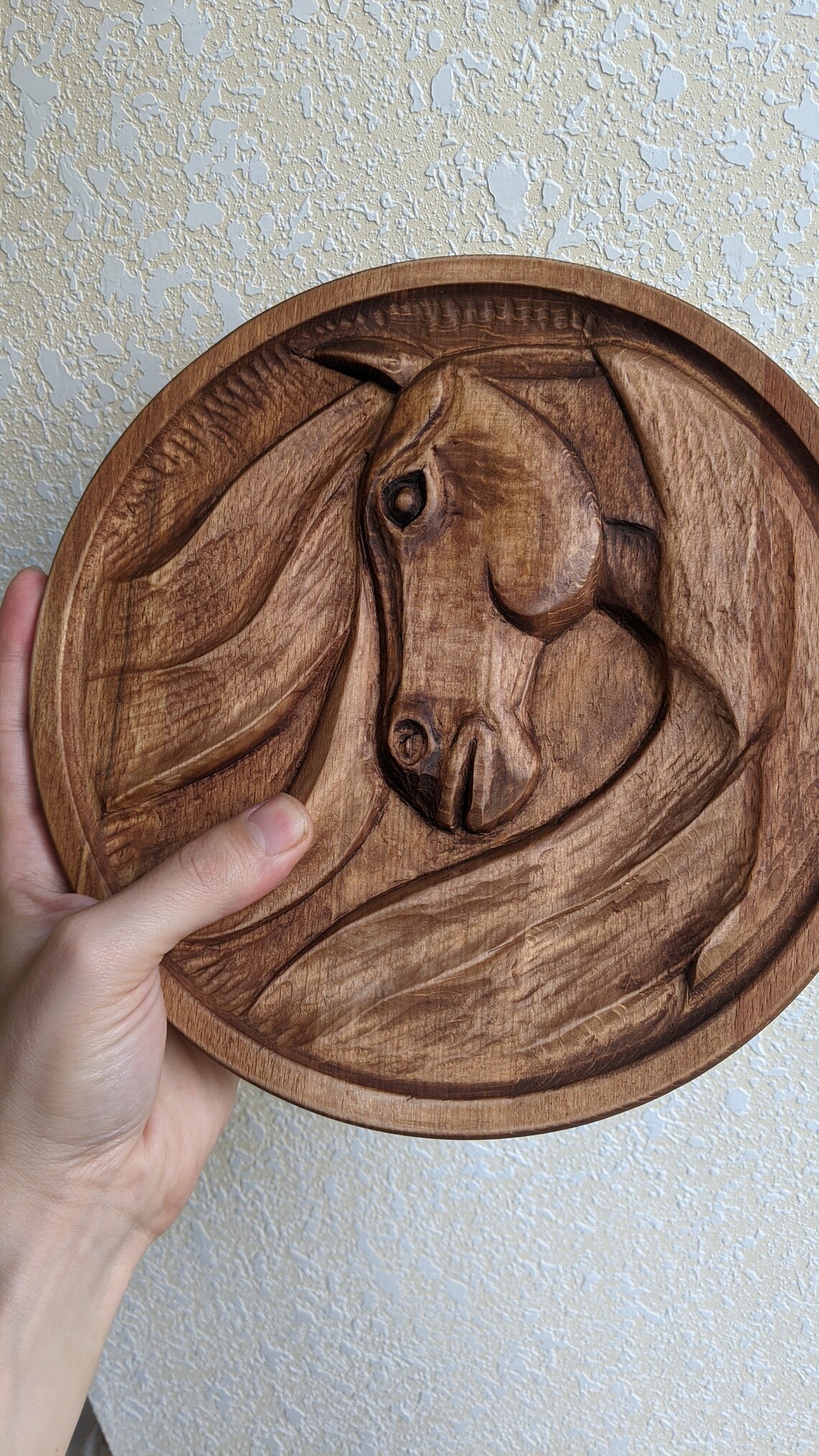 Wood wall decor Horses relief carving Original woodart Hanging Etsy