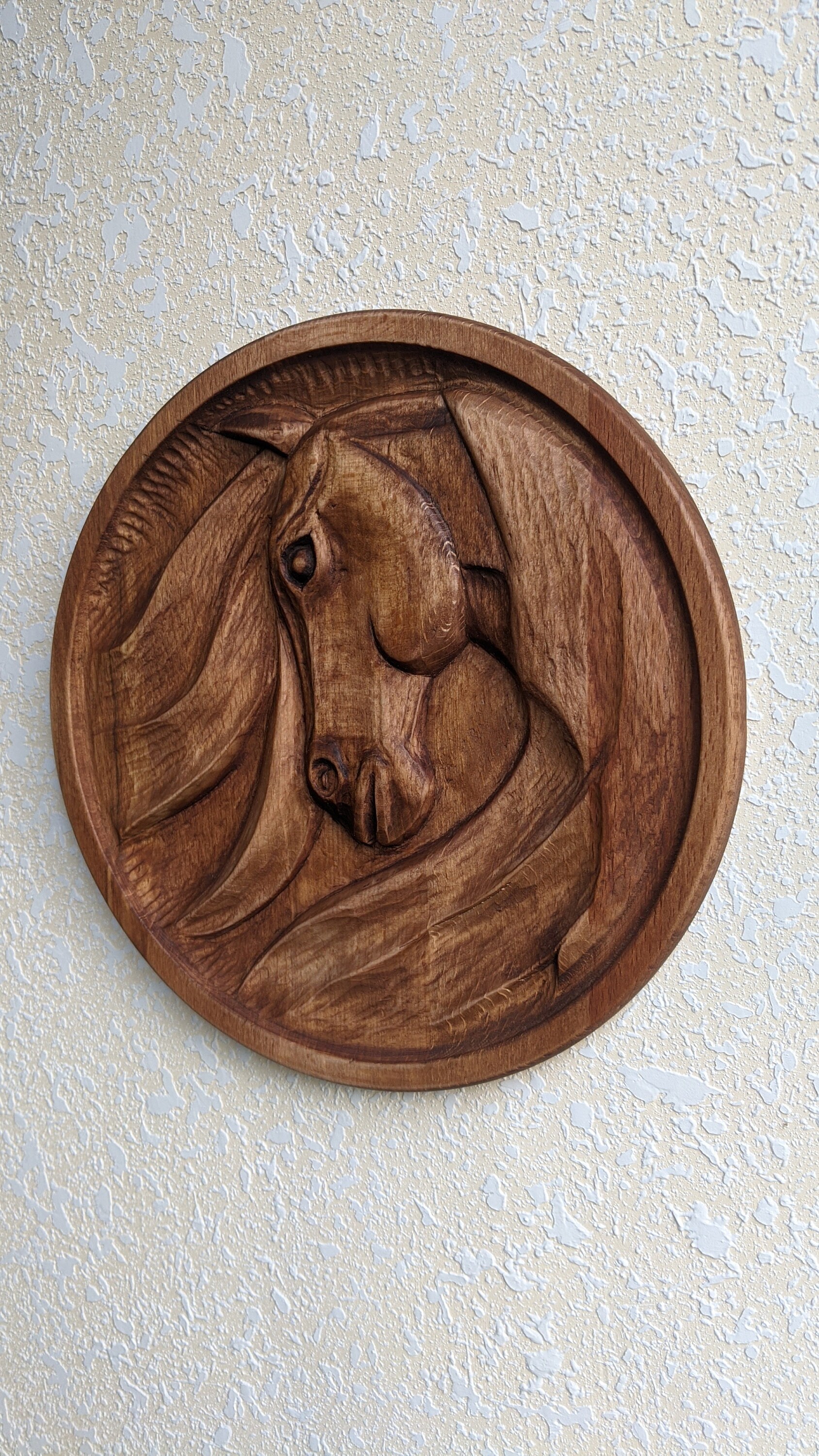 Wood wall decor Horses relief carving Original woodart Hanging Etsy