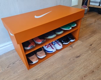 XL Trainer ShoeStorage Box, Giant Sneaker Bench (se adapta a 6-8 pares de zapatillas), regalo para él, regalo de cumpleaños, regalo, regalo, almacenamiento