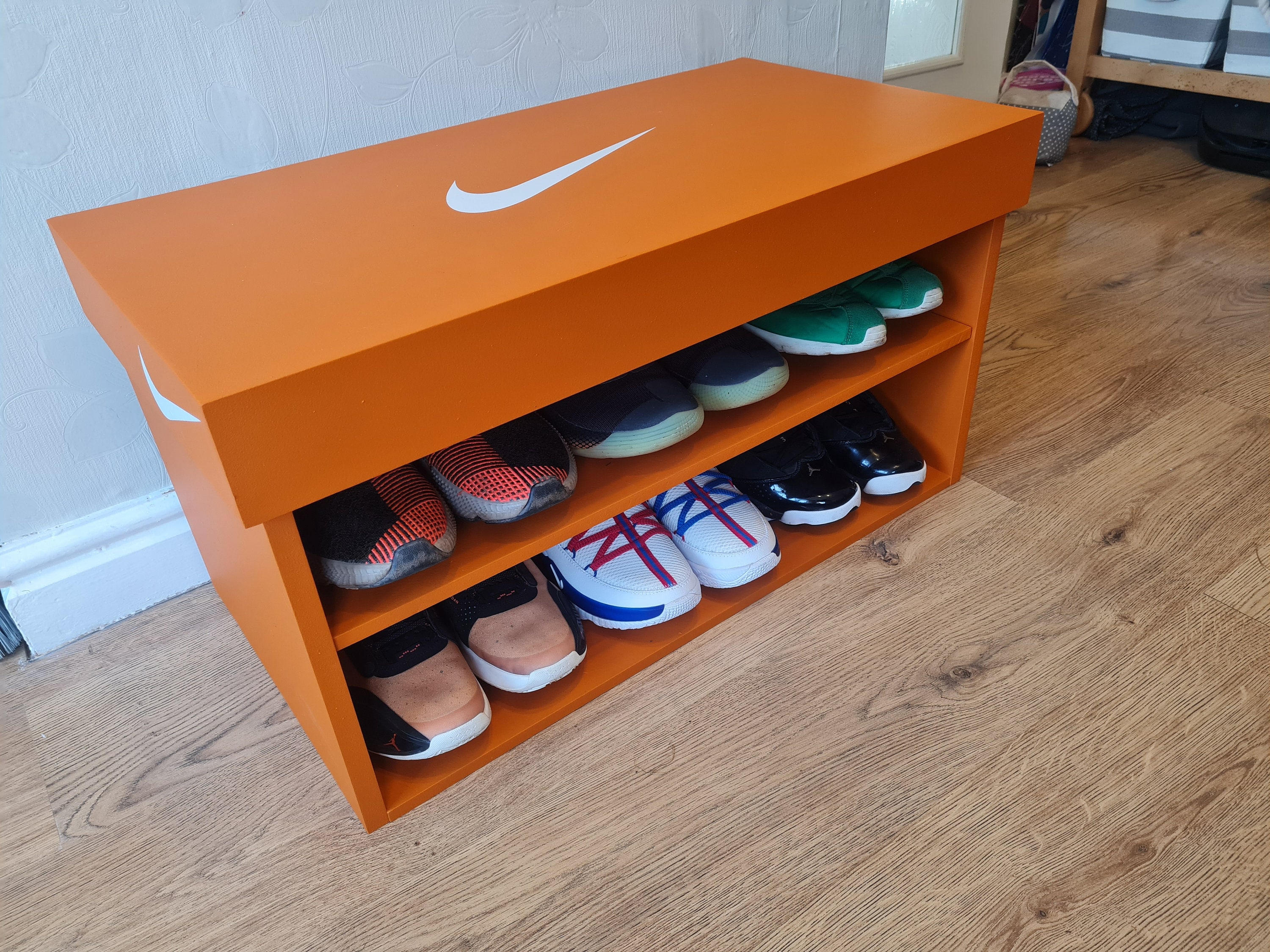 Asistente Preceder Idealmente XL Trainer Shoestorage Box Giant Sneaker Bench fits 6-8no - Etsy
