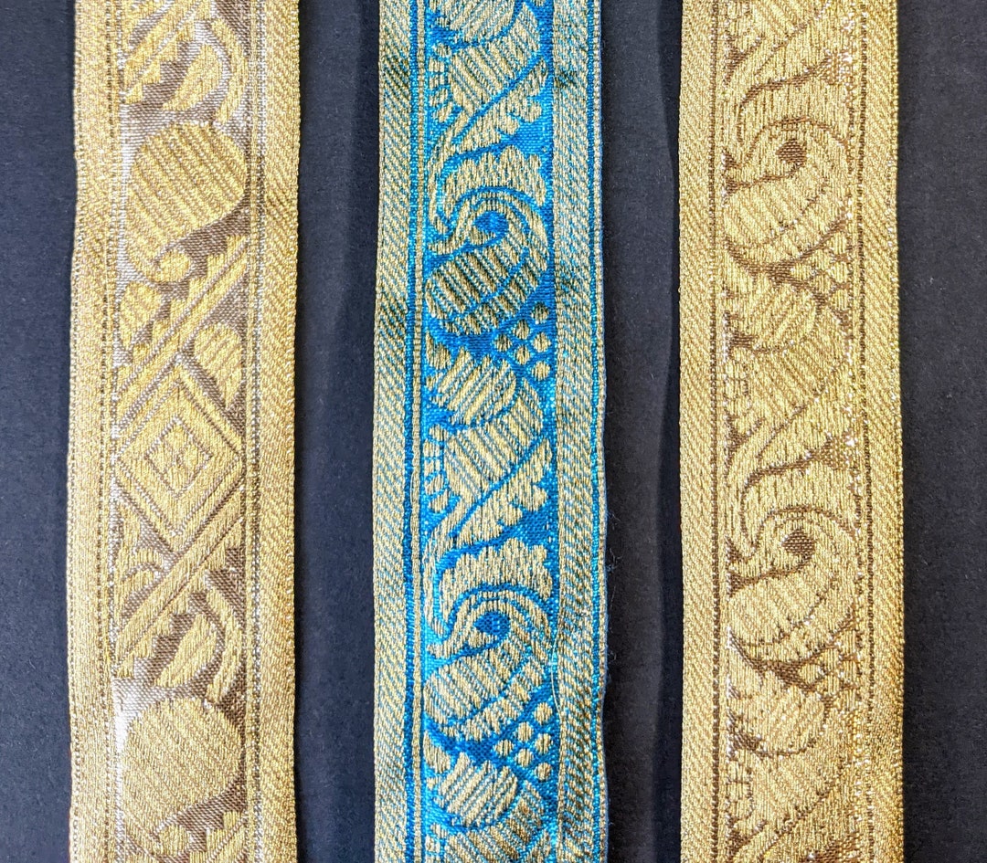Lace, Golden Trim, Vintage Lace, Golden Lace, Embroidered Golden Lace ...