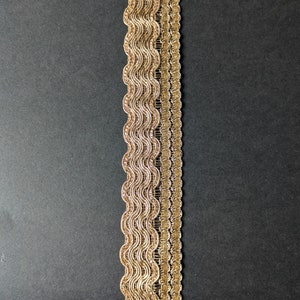 Dentelle cuivrée, bordure cuivrée, dentelle vintage, dentelle cuivrée dorée brodée, ruban, dentelle à coudre - Par mètre