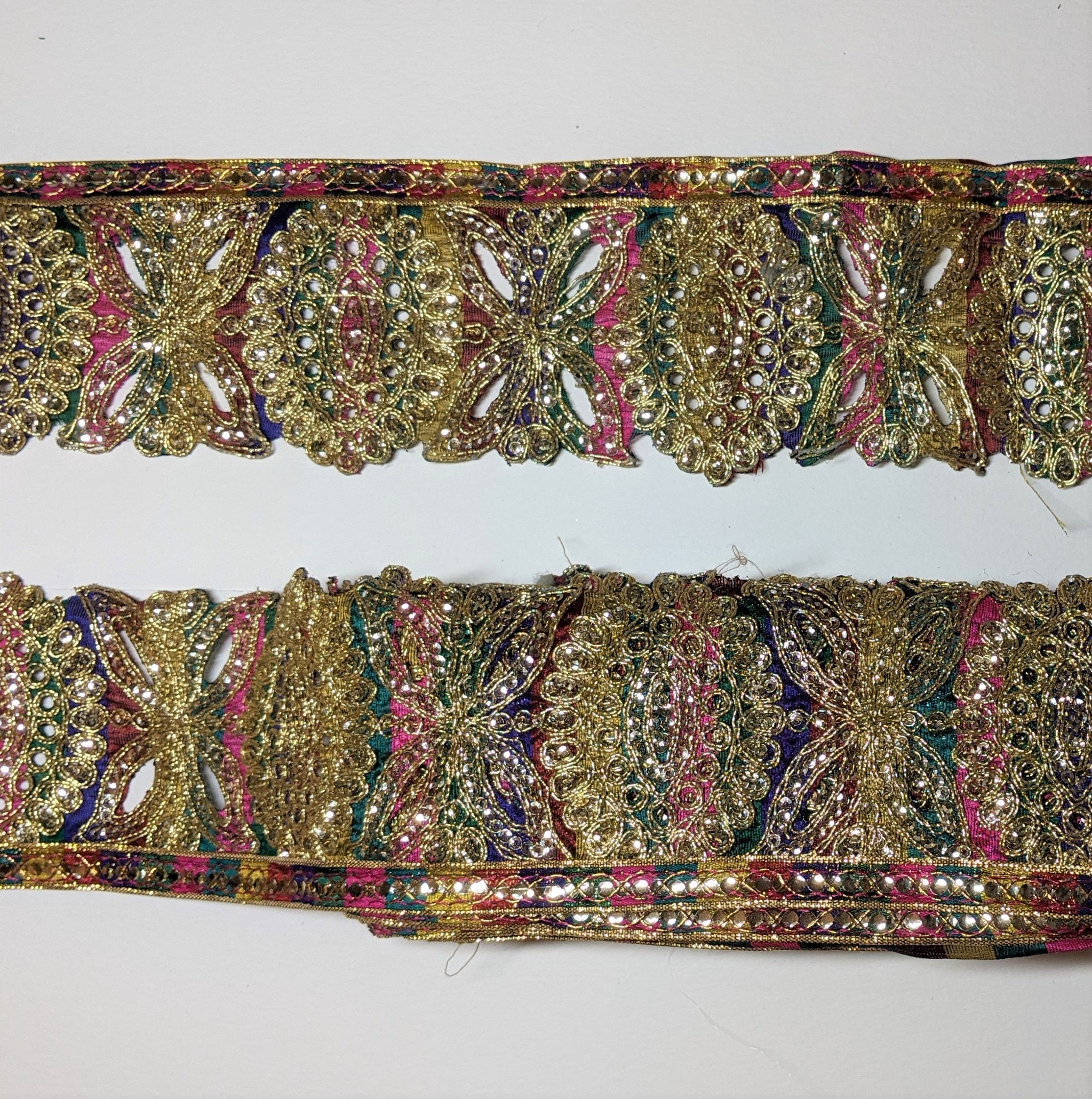 Multicoloured Golden Lace Multicoloured Trim Vintage Lace Etsy UK