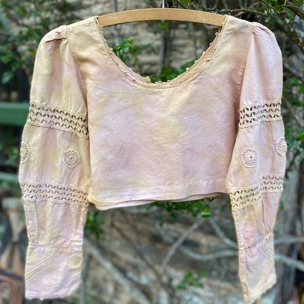 Naturally dyed vintage cotton blouse