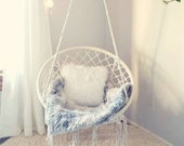 Boho dream catcher hanging chair rattan chair hammock swing macrame beige
