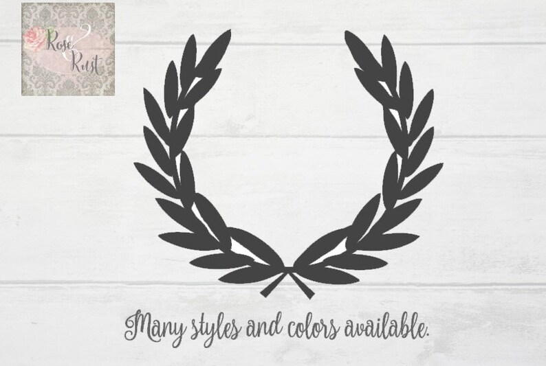 Frencg Decal Scrap Booking Decal French Country Decal Laurel Wreath Decal Leaf Decal Reverse Stencil Decal Leaf Wreath Decal