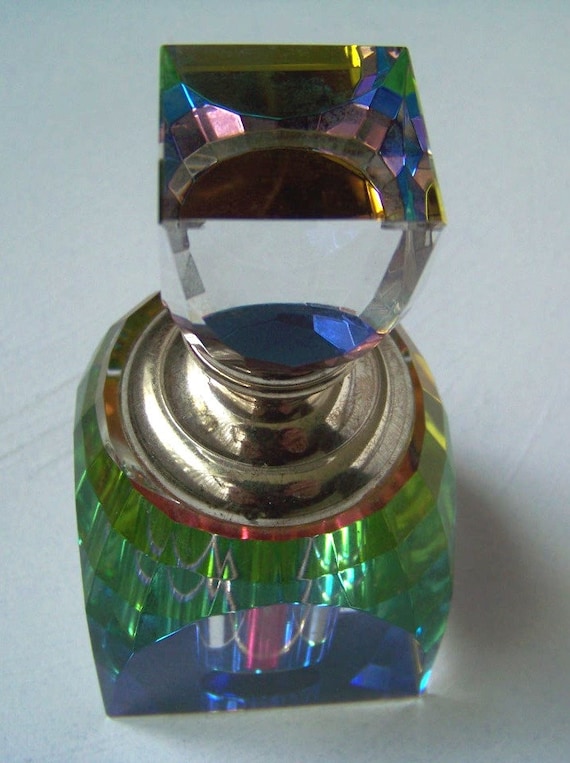 Glass Perfume Bottle Prism | Etsy Art Deco Perfume bottle La Coquette