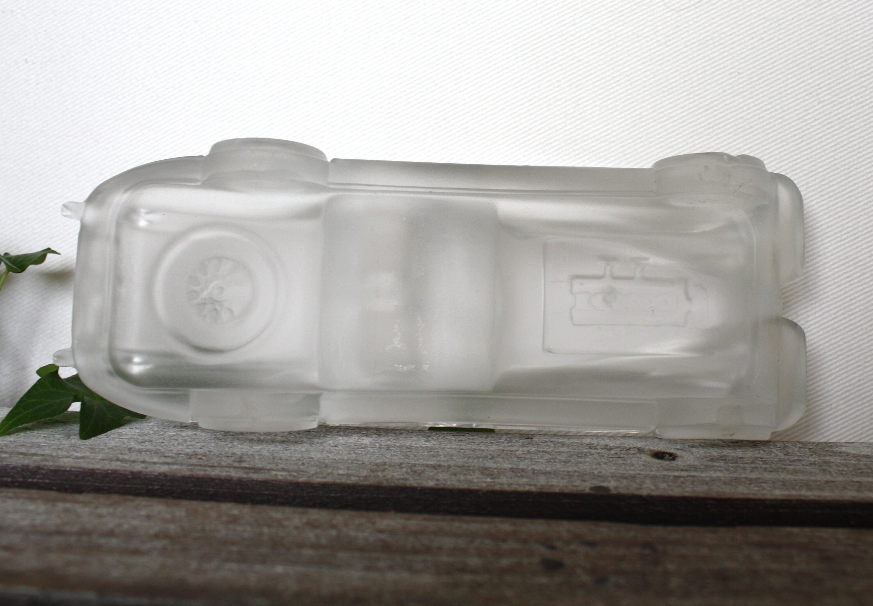 Vintage Heavy Frosted and Clear Glass Jaquar Convertible Car Etsy